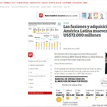 Las fusiones y adquisiciones en Amrica Latina mueven cerca de US$72.000 millones